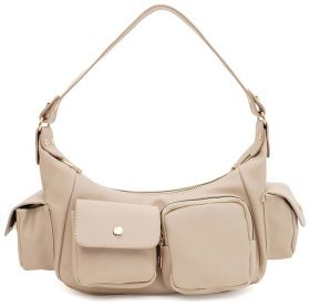 Вместительная женская сумка из кожзама бежевого цвета Monsen 94641