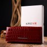 Червоний жіночий гаманець із натуральної лакової шкіри з тисненням під крокодила KARYA (2421127) - 10