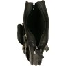 Мужская сумка из натуральной кожи черного цвета с ремешком на плечо Vip Collection (21101) - 3