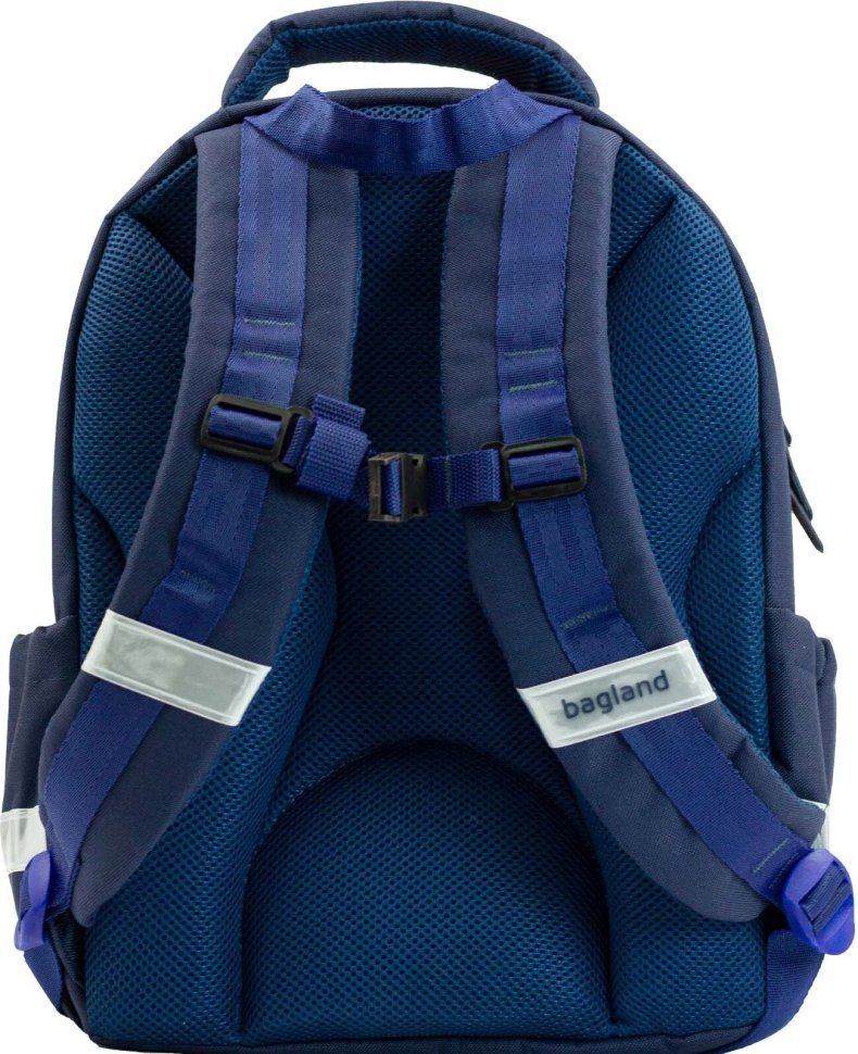 Темно-синий текстильный рюкзак для школы с принтом Bagland Butterfly 55641
