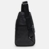 Чорна повсякденна чоловіча сумка-рюкзак на два відділення з натуральної шкіри Keizer (19325) - 4