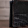 Черное мужское портмоне из натуральной кожи с коричневой строчкой Vintage (2414452) - 3