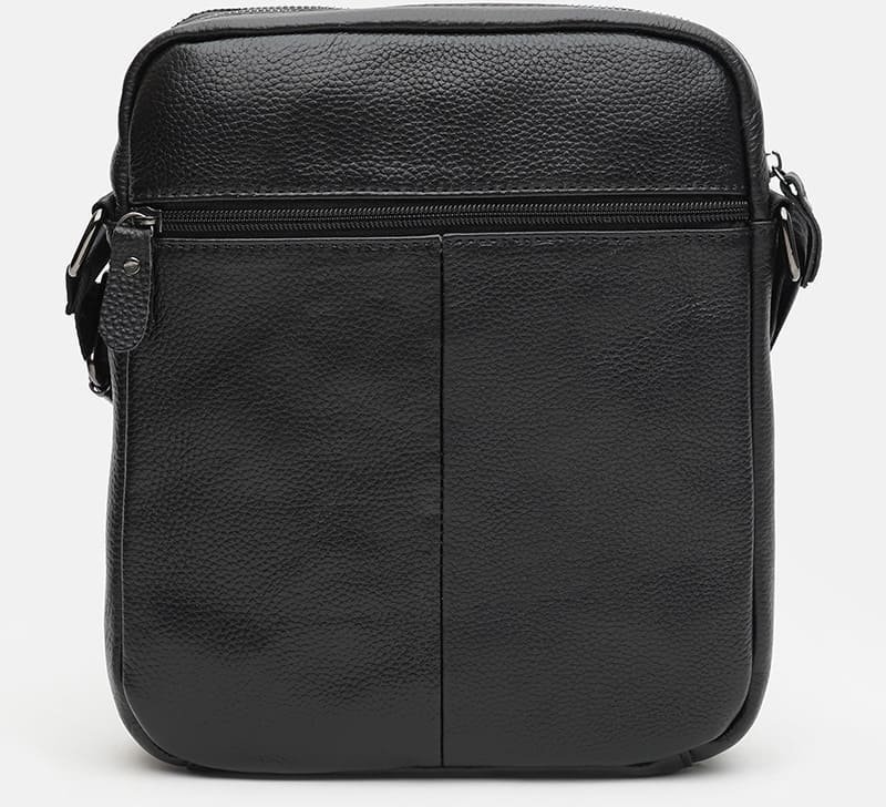 Середня чоловіча шкіряна сумка через плече чорного кольору Keizer (56241)