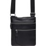 Тонка чоловіча сумка на плече зі шкіри флотар чорного кольору Borsa Leather (21319) - 2