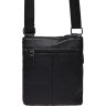Тонка чоловіча сумка на плече зі шкіри флотар чорного кольору Borsa Leather (21319) - 3