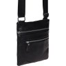 Тонка чоловіча сумка на плече зі шкіри флотар чорного кольору Borsa Leather (21319) - 4