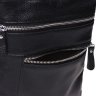 Тонка чоловіча сумка на плече зі шкіри флотар чорного кольору Borsa Leather (21319) - 6