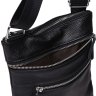 Тонка чоловіча сумка на плече зі шкіри флотар чорного кольору Borsa Leather (21319) - 7