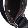 Тонка чоловіча сумка на плече зі шкіри флотар чорного кольору Borsa Leather (21319) - 8