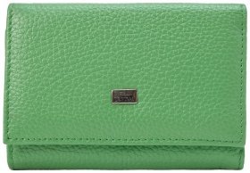 Компактный женский кошелек с монетницей из фактурной кожи Desisan 106941 зеленого цвета