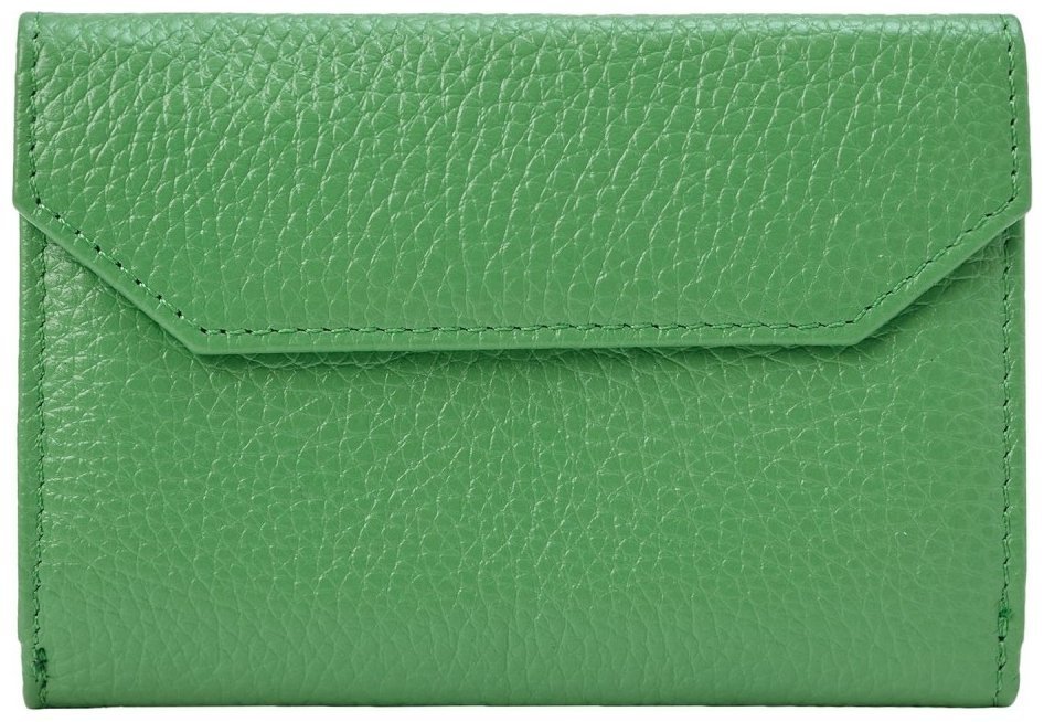 Компактный женский кошелек с монетницей из фактурной кожи Desisan 106941 зеленого цвета modnotak фото №2