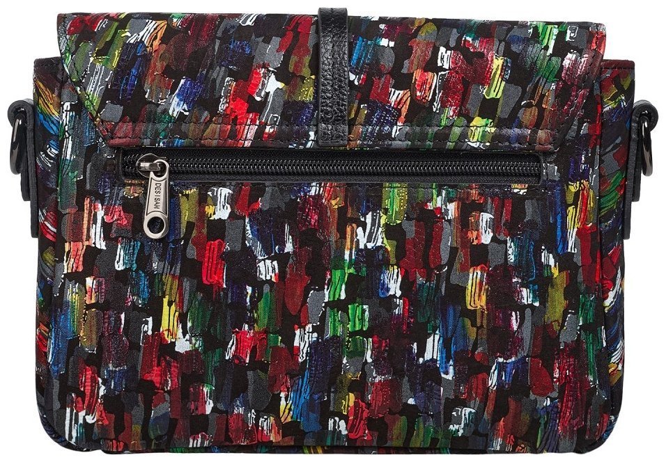 Яркая разноцветная женская сумка из натуральной кожи с клапаном на магните Desisan 107141 modnotak фото №4