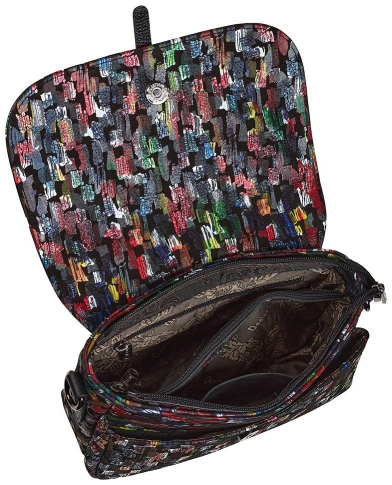 Яркая разноцветная женская сумка из натуральной кожи с клапаном на магните Desisan 107141 modnotak фото №6