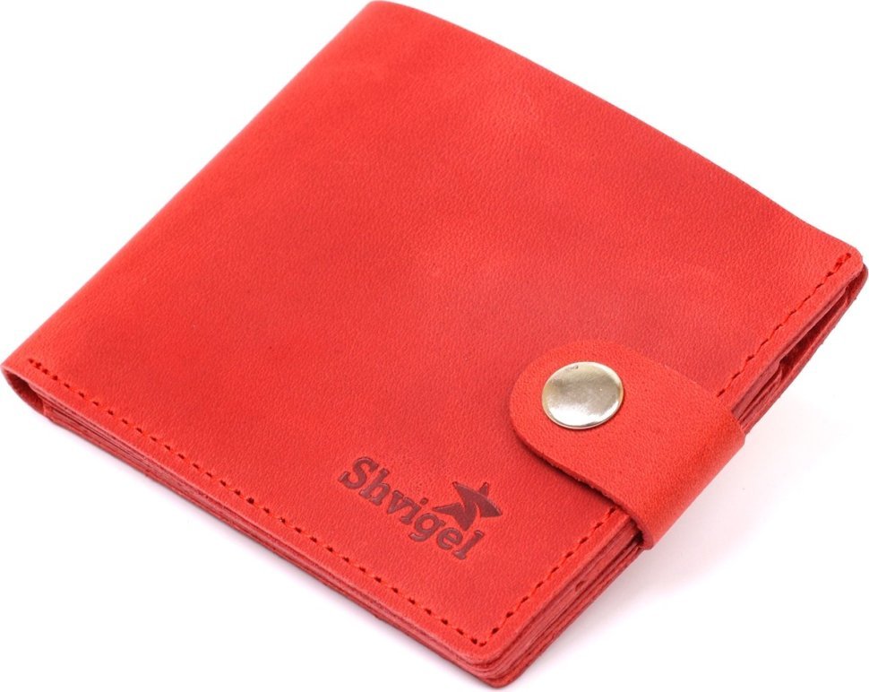Невеликий жіночий горизонтальний гаманець із червоної шкіри Shvigel (2416434)