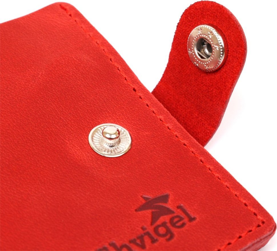 Невеликий жіночий горизонтальний гаманець із червоної шкіри Shvigel (2416434)