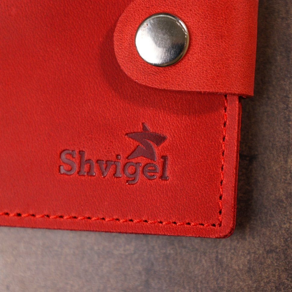 Небольшой женский горизонтальный кошелек из красной кожи Shvigel (2416434)