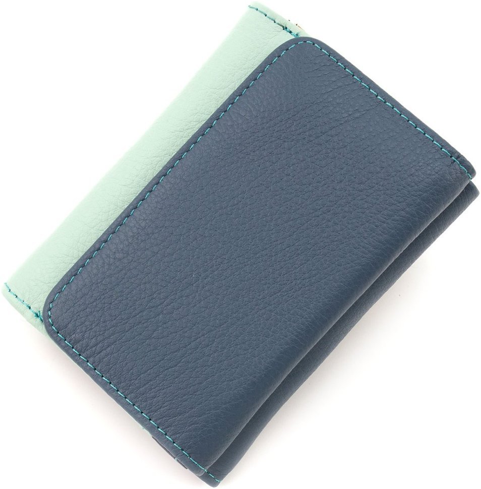 Різнобарвний жіночий гаманець із натуральної шкіри з відсіком для монет ST Leather 1767241