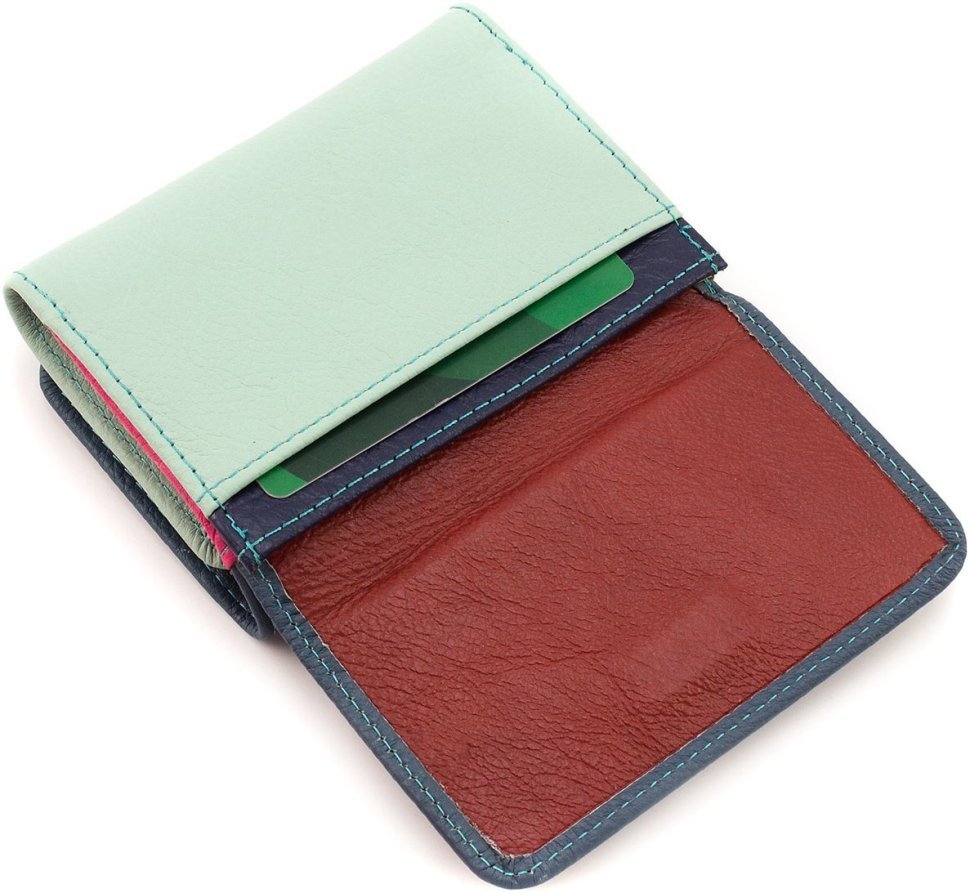 Разноцветный женский кошелек из натуральной кожи с отсеком для монет ST Leather 1767241