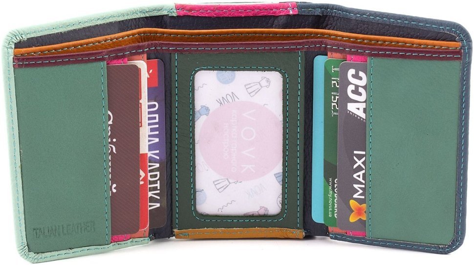 Разноцветный женский кошелек из натуральной кожи с отсеком для монет ST Leather 1767241