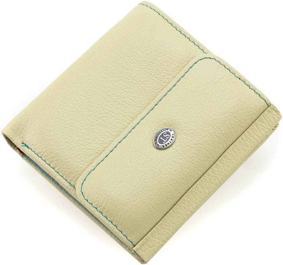 Маленький жіночий шкіряний гаманець молочного кольору ST Leather 1767341 modnotak фото №3