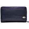Мужской клатч из кожи флотар синего цвета с кистевым ремнем DESISAN 107441 modnotak фото - 2