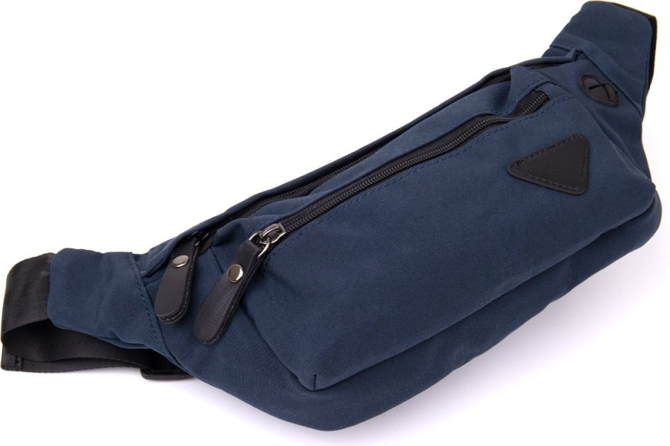 Темно-синяя практичная мужская сумка-бананка из нейлона Vintage (20637)