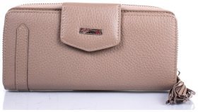 Кошелек на 2 отделения из натуральной зернистой кожи для женщин Desisan 107541 бежевого цвета
