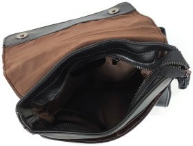 Мужская вертикальная сумка через плечо из гладкой кожи черного цвета Bexhill 77541