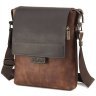 Чоловіча вінтажна сумка через плече з натуральної шкіри коричневого кольору Tom Stone 77741 - 4