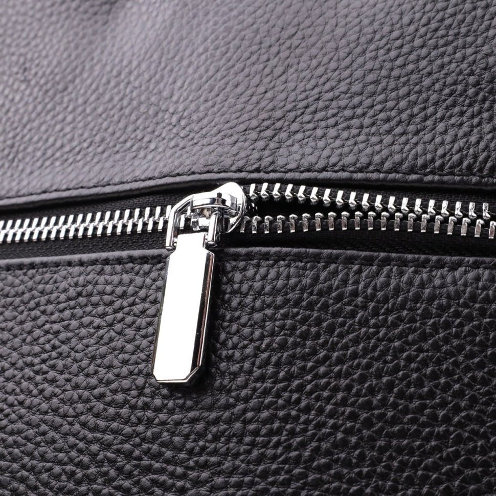 Городская женская сумка-рюкзак из фактурной кожи черного цвета Vintage 97841 modnotak фото №6