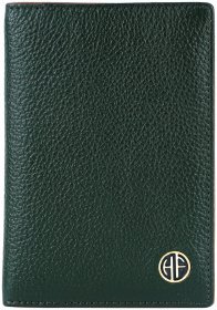 Кожаная обложка для паспорта из фактурной кожи зеленого цвета Hammonds Flycatcher PH602 с отсеком для карт 108041