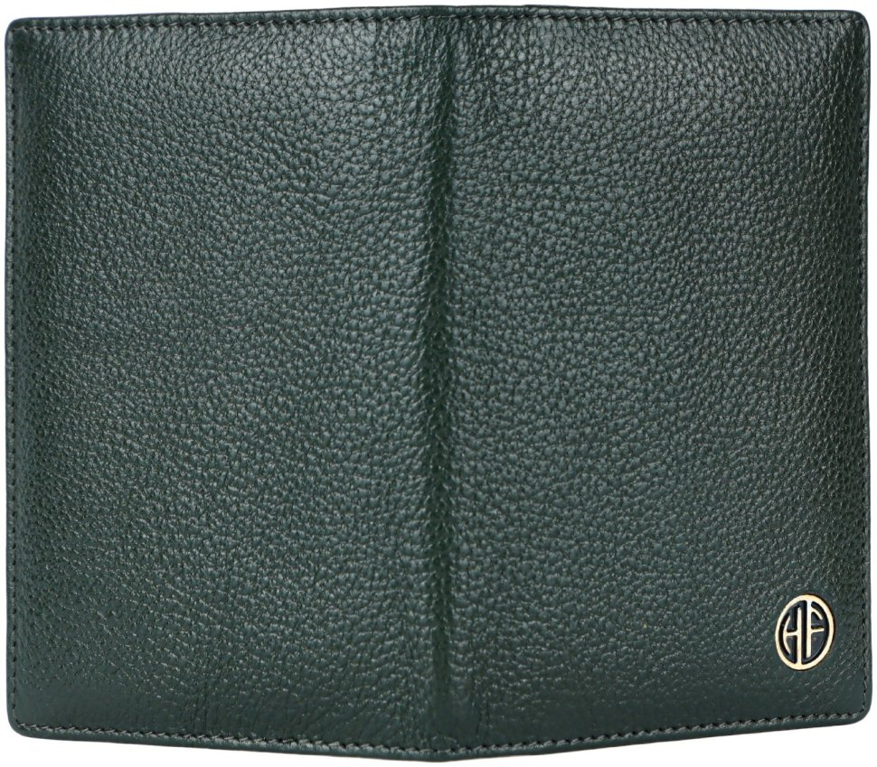 Шкіряна обкладинка для паспорта із фактурної шкіри зеленого кольору Hammonds Flycatcher PH602 з відсіком для карт 108041 modnotak фото №3