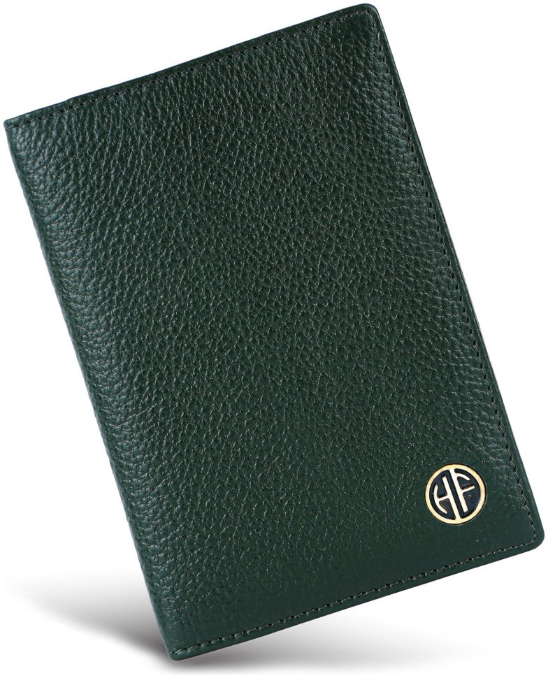 Шкіряна обкладинка для паспорта із фактурної шкіри зеленого кольору Hammonds Flycatcher PH602 з відсіком для карт 108041 modnotak фото №4