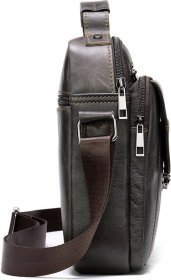 Коричневая сумка из плотной кожи на молнии Vintage (14996)