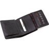 Чорний вертикальний чоловічий гаманець із натуральної шкіри з вираженою фактурою KARYA (21755) - 5