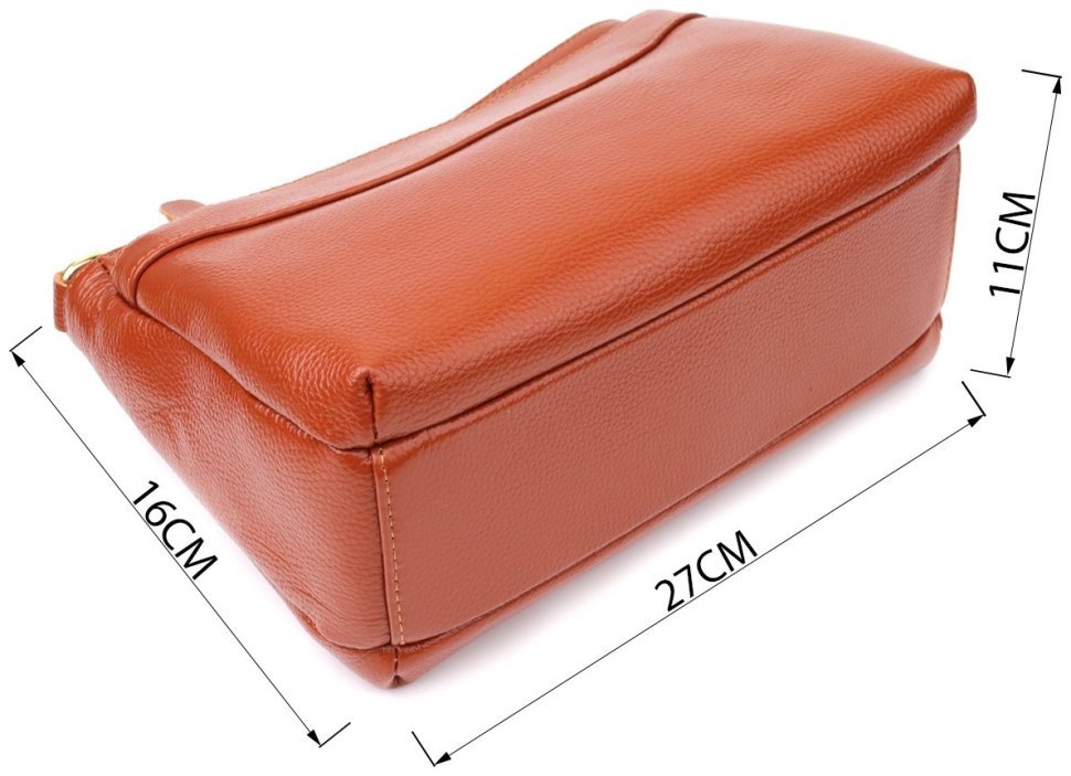 Повседневная женская сумка из натуральной фактурной кожи через плечо Vintage 98141 коричневого цвета фото №3 Повседневная женская сумка из натуральной фактурной кожи через плечо Vintage 98141 коричневого цвета modnotak фото №3