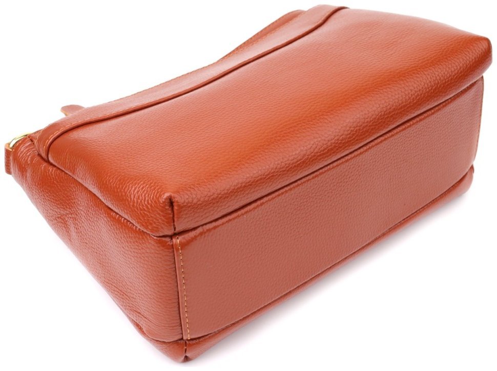 Повседневная женская сумка из натуральной фактурной кожи через плечо Vintage 98141 коричневого цвета фото №6 Повседневная женская сумка из натуральной фактурной кожи через плечо Vintage 98141 коричневого цвета modnotak фото №6