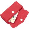 Кожаный кошелек-клатч красного цвета из фактурной кожи KARYA (12396) - 3