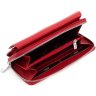 Кожаный кошелек-клатч красного цвета из фактурной кожи KARYA (12396) - 2