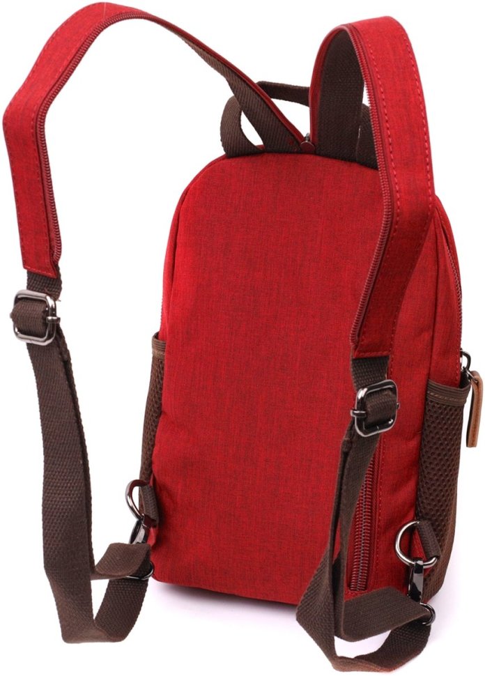 Средняя женская сумка-рюкзак из бордового текстиля Vintage 2422144