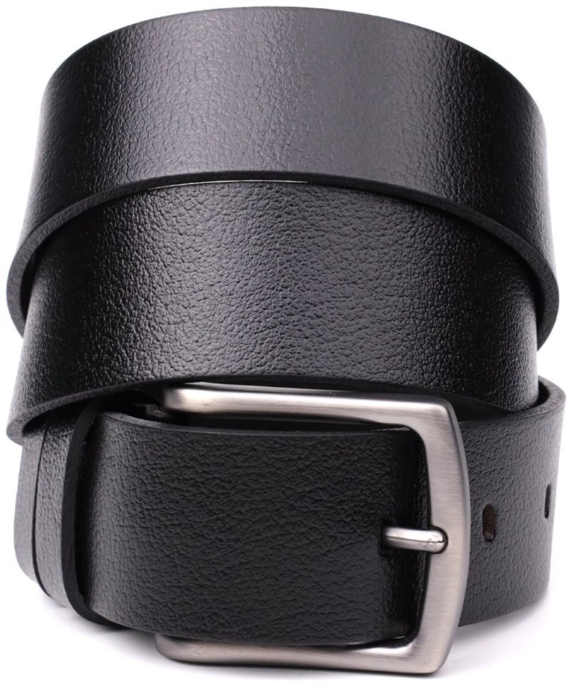 Качественный мужской ремень из натуральной кожи черного цвета BOND 108541 modnotak фото №1