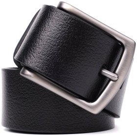 Качественный мужской ремень из натуральной кожи черного цвета BOND 108541