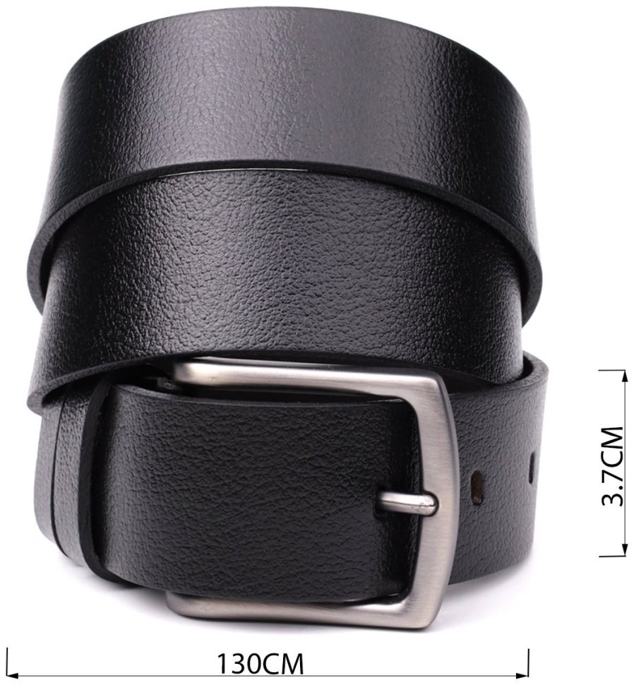 Качественный мужской ремень из натуральной кожи черного цвета BOND 108541 modnotak фото №3