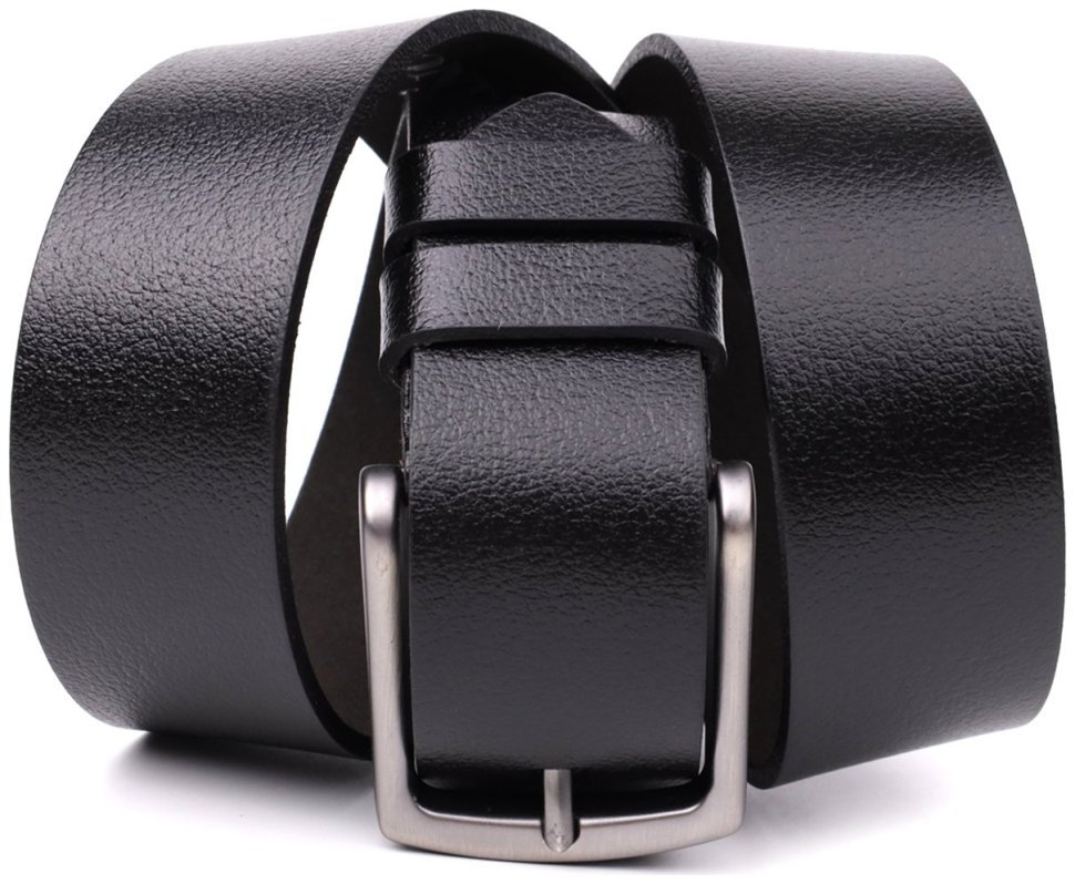 Качественный мужской ремень из натуральной кожи черного цвета BOND 108541 modnotak фото №6