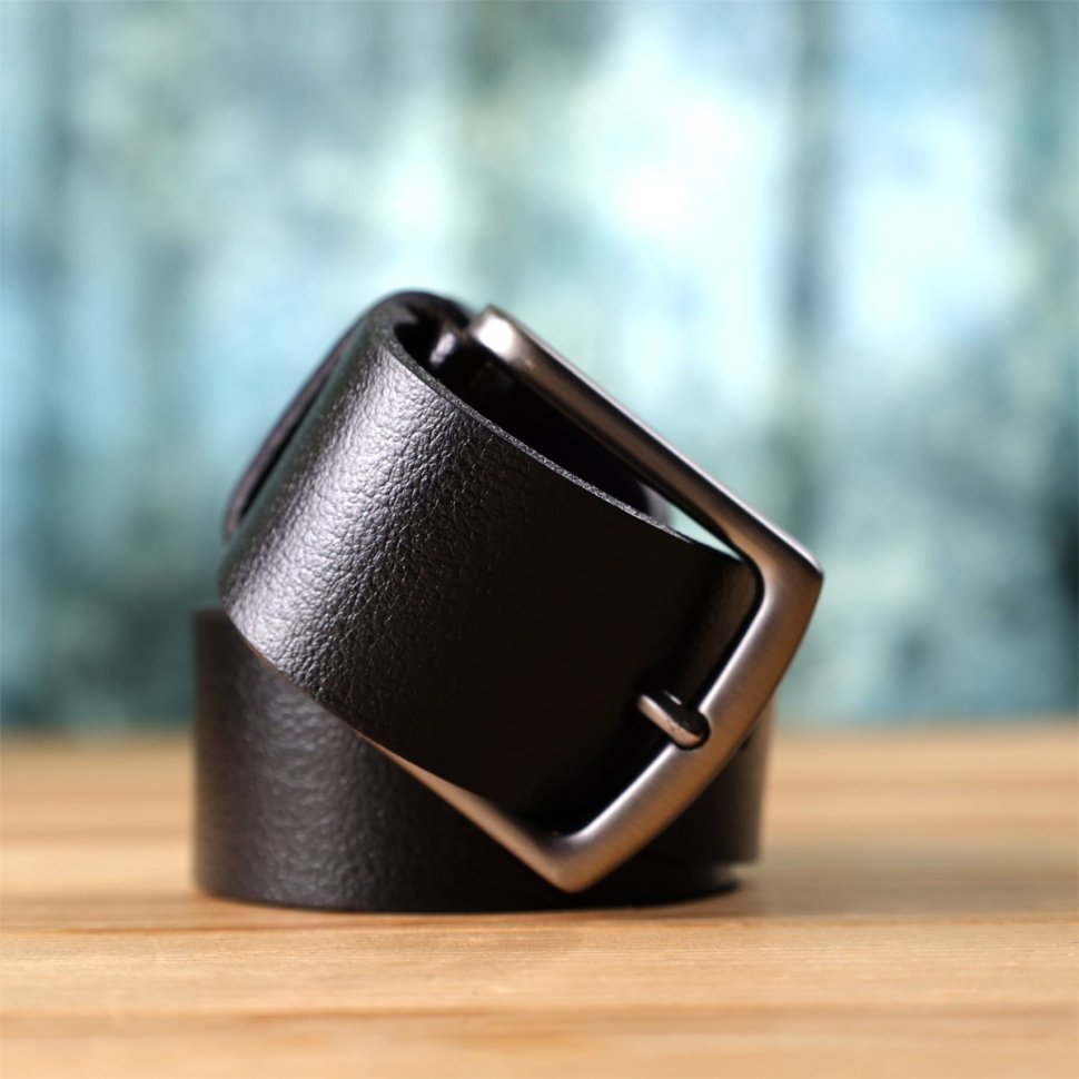 Качественный мужской ремень из натуральной кожи черного цвета BOND 108541 modnotak фото №10