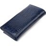 Синій жіночий гаманець із натуральної шкіри під крокодила з монетницею CANPELLINI (2421531) - 2
