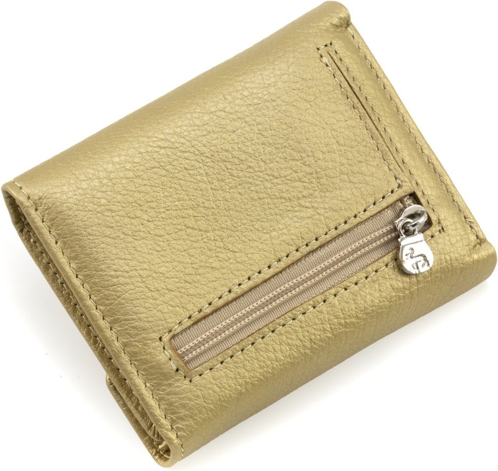 Золотий жіночий гаманець маленького розміру з натуральної шкіри Marco Coverna 68641