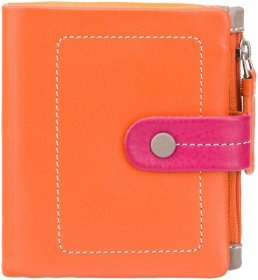 Жіночий помаранчевий гаманець із натуральної шкіри з хлястиком на кнопці Visconti Mojito 68841