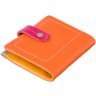 Жіночий помаранчевий гаманець із натуральної шкіри з хлястиком на кнопці Visconti Mojito 68841 - 3