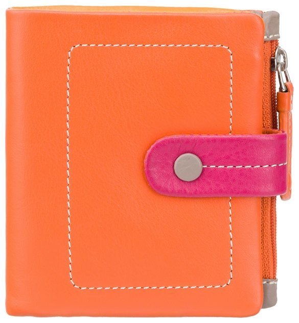 Женский оранжевый кошелек из натуральной кожи с хлястиком на кнопке Visconti Mojito 68841
